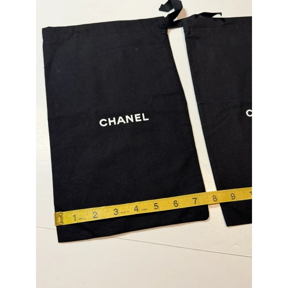 XL Chanel Logo Shoe Small Medium Black Drawstring Gift Dust Bag Storage Travel